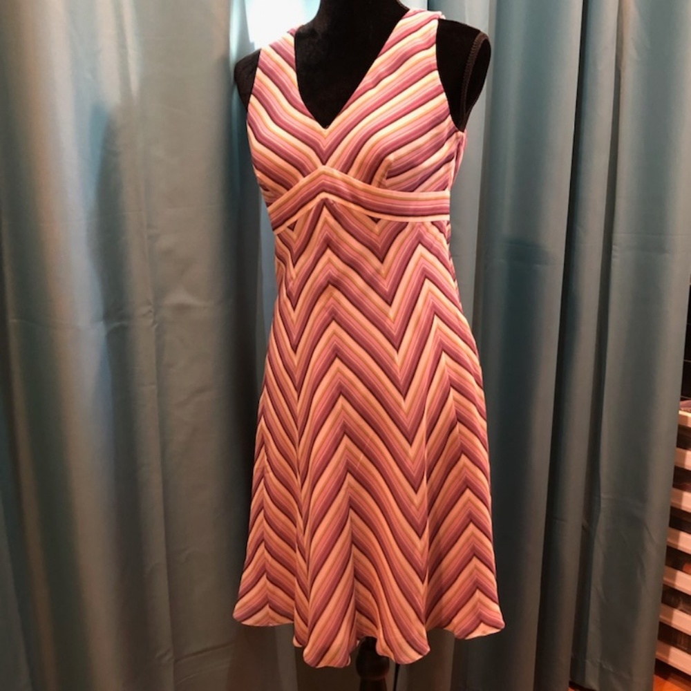 Loft Purple Chevron Stripe Dress 6P